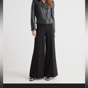 Ultra-Stretch Ponte Super Wide Leg Pants – Black (XS, 30” Length